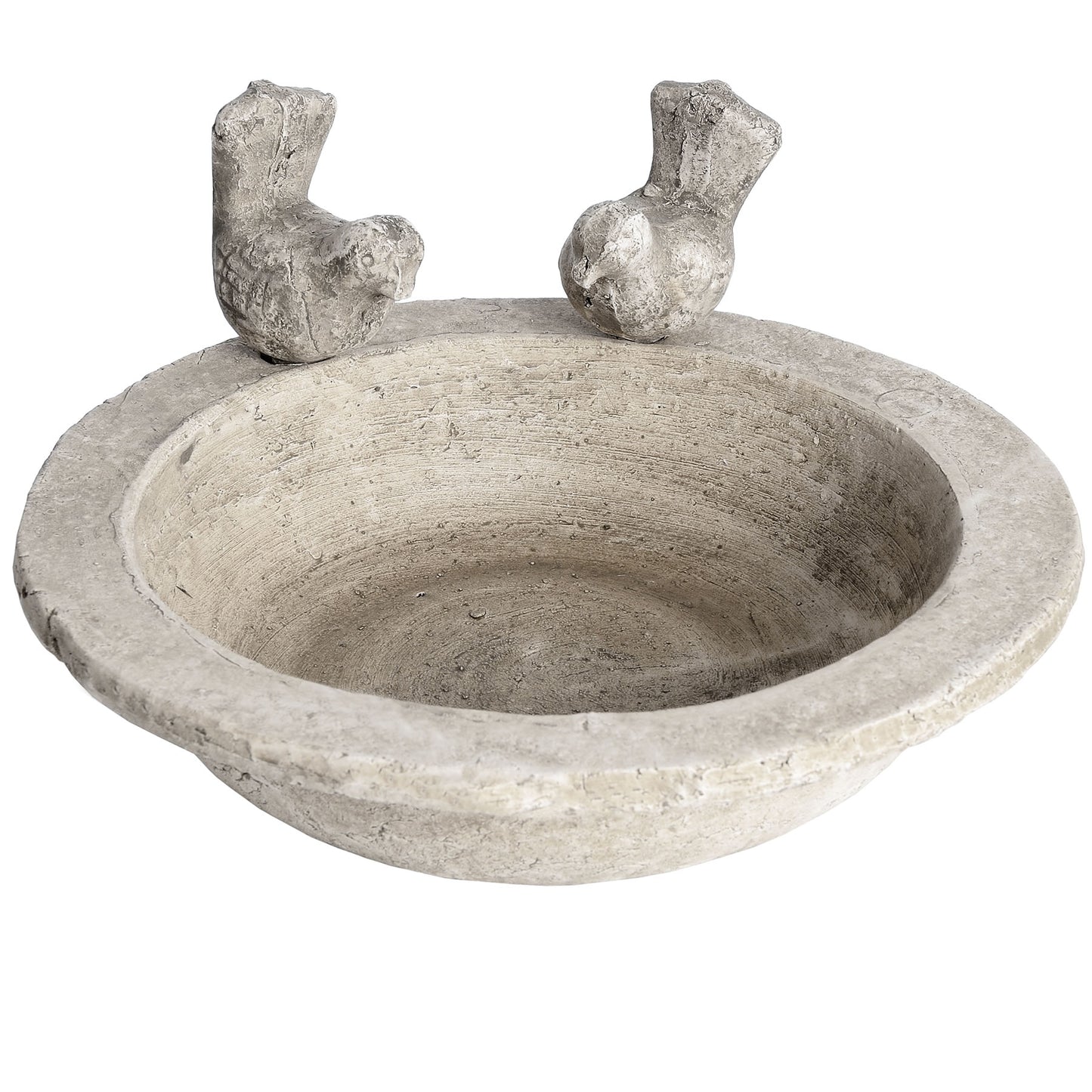 Bird Bowl Distressed White Stone