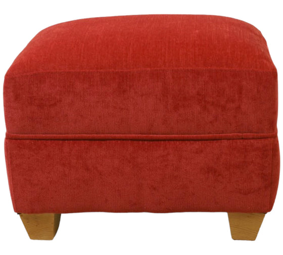 Oxford footstool in Chenille Velvet british made - New England Sofa Design