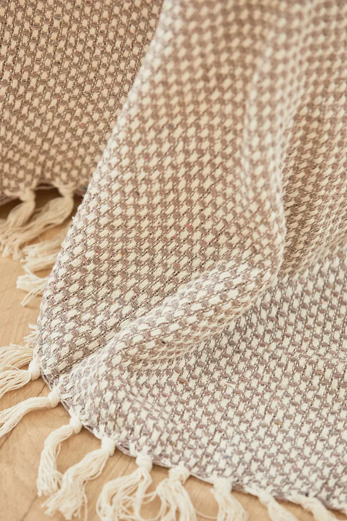 Beige weave Throw/ Blanket