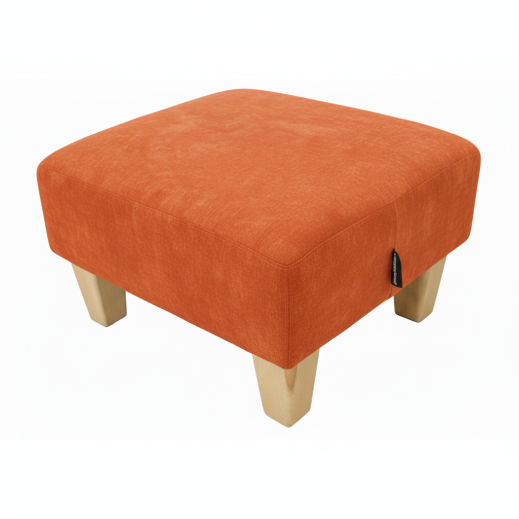 Half Classic Footstool in Velvet