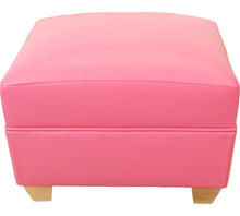  Oxford in Pink faux leather with light wood feet 