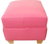 Oxford in Pink faux leather with light wood feet 