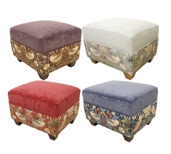 Selection of Strawberry Thief footstools