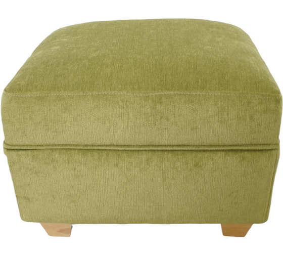 Oxford footstool in Chenille Velvet - New England Sofa Design