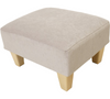 Cloud Half Classic footstool in velvet chenille with Light wood feet