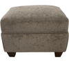 Carbon Oxford footstool in Chenille Velvet british made - New England Sofa Design