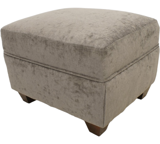 Oxford footstool in Chenille Velvet british made - New England Sofa Design