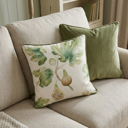 Fig Harvest Garden Green Cushion