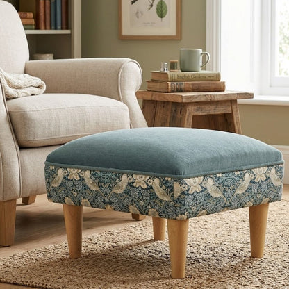 Harrow Footstool in William Morris Strawberry Thief