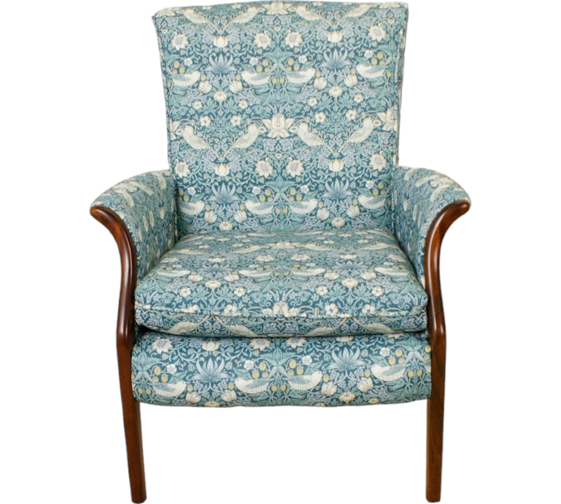 Vintage Froxfield Chair Parker Knoll Refurbished Teal Strawberry Thief
