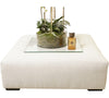 Large Block Ottoman/Footstool in Cleanable Linen Fabric