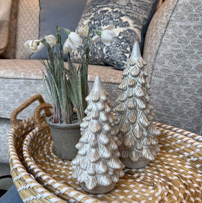 White ceramic pumpkin with stars