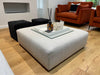 Large Block Ottoman/Footstool in Cleanable Linen Fabric