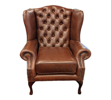  Ex Display Cambridge Wing chair in Brown Leather