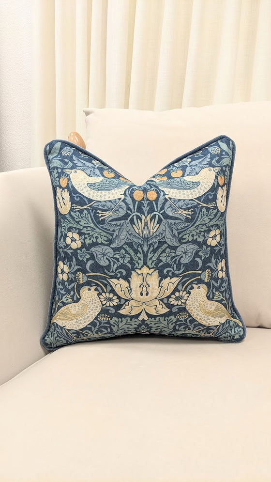William Morris At Home x Strawberry Thief Woad Scatter cushion