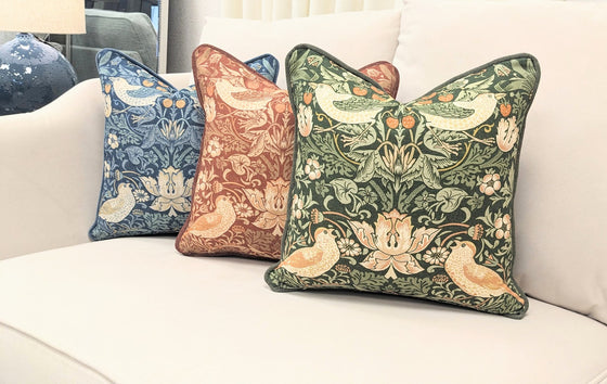 William Morris At Home x Strawberry Thief Nettle Scatter cushion