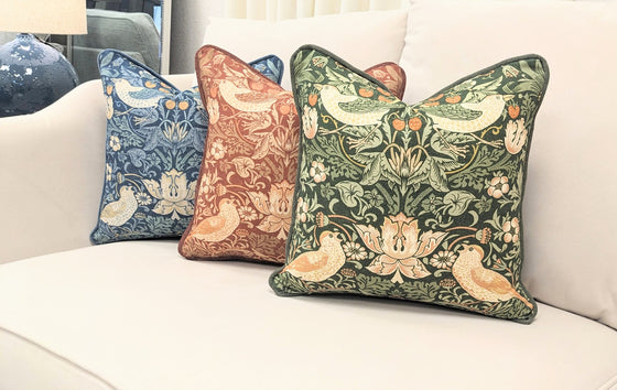 William Morris At Home x Strawberry Thief Madder Scatter cushion