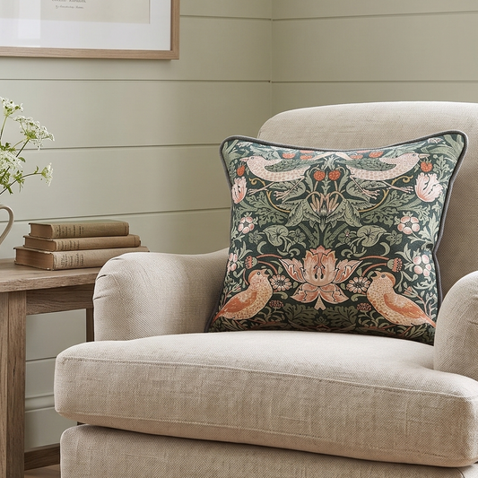 William Morris At Home x Strawberry Thief Nettle Scatter cushion