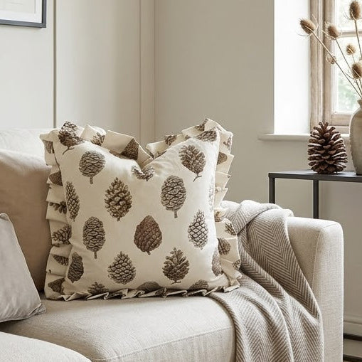 Pine Cones Briarwood/Cream Cushion