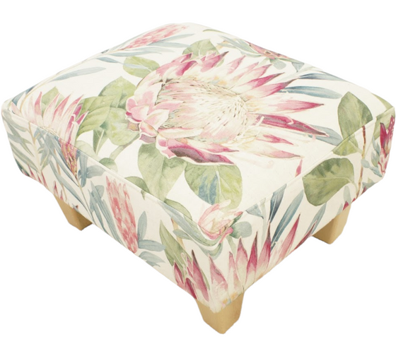 Half Classic in Sanderson Pink King Protea - New England Sofa Design