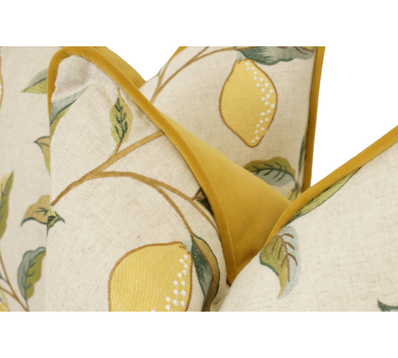 Lemon Tree Embroidered Scatter Cushion