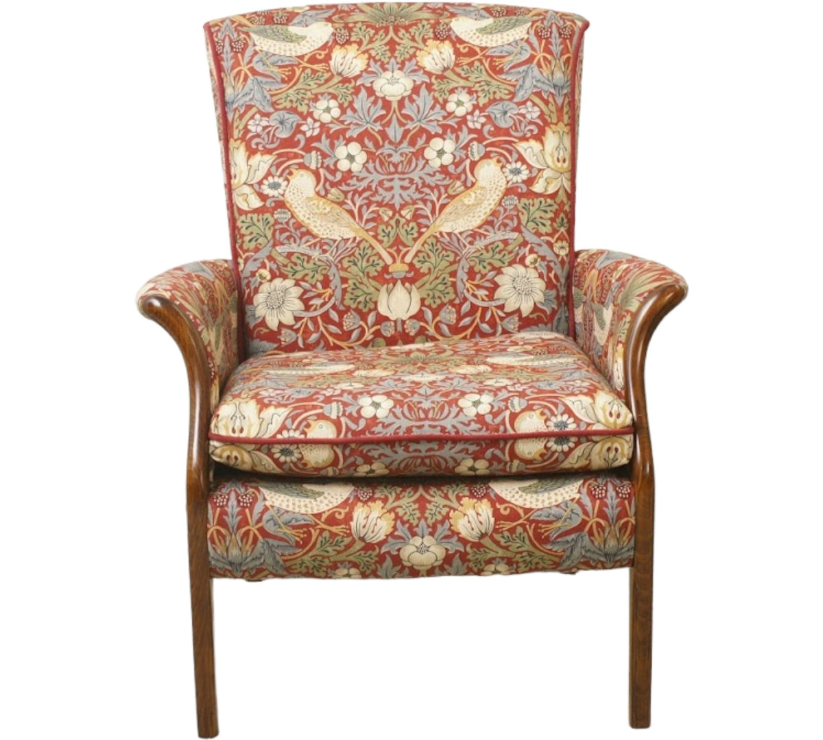 Vintage Froxfield Chair Parker Knoll Refurbished William Morris Red