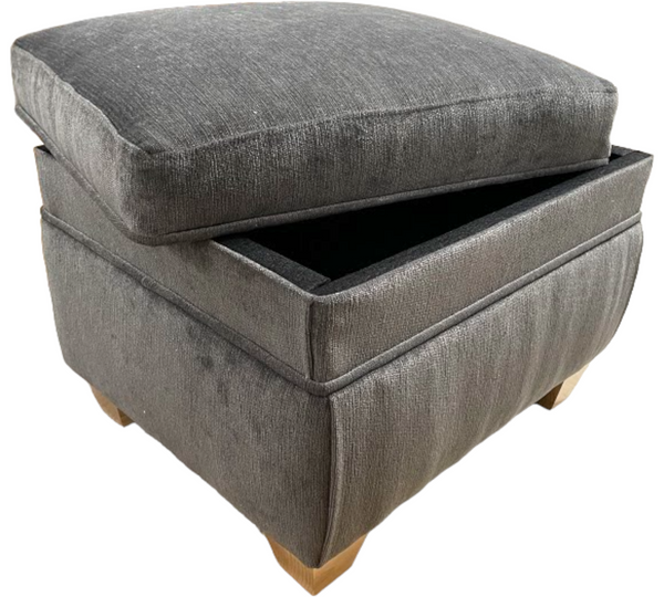 Cambridge Storage footstool in Chenille Velvet New England Sofa