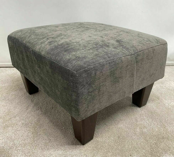 Small footstool Crushed Chenille Velvet Made in Britain
